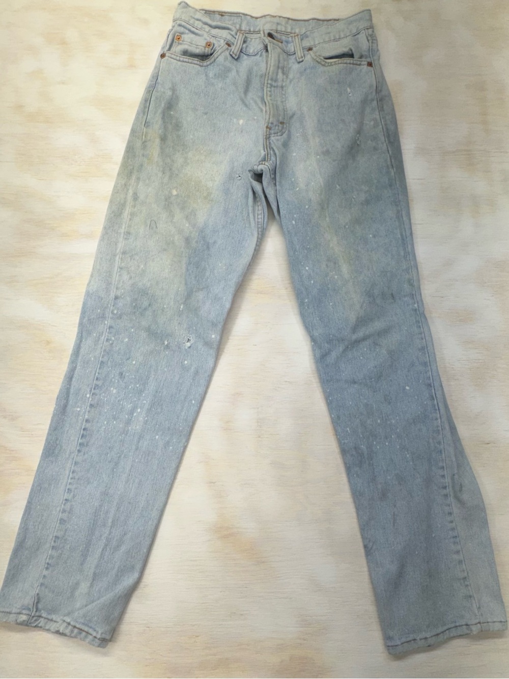 Vintage Faded Levi Men's 28x31 Light Blue Denim Jeans